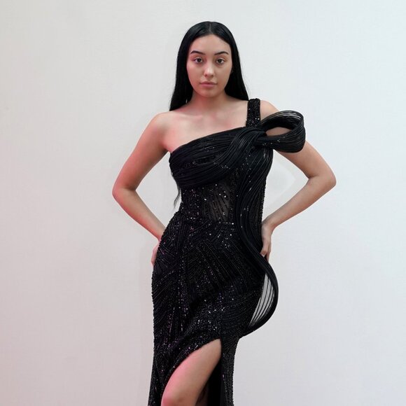 New Sheath One Shoulder Sequins Embellished Pageant Gown w/ Leg Slit JT2723C - Picture 1 of 8